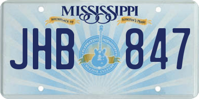 MS license plate JHB847