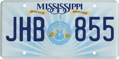 MS license plate JHB855