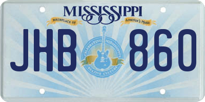 MS license plate JHB860