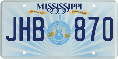 MS license plate JHB870