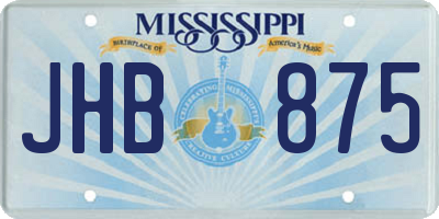 MS license plate JHB875