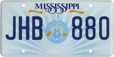 MS license plate JHB880