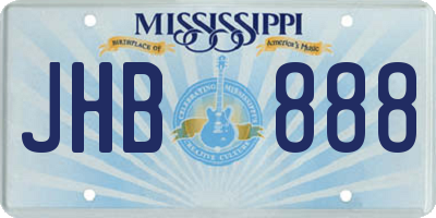 MS license plate JHB888