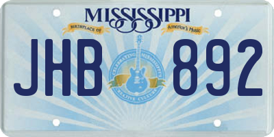 MS license plate JHB892