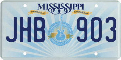 MS license plate JHB903