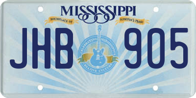 MS license plate JHB905