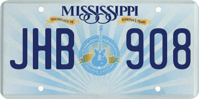 MS license plate JHB908