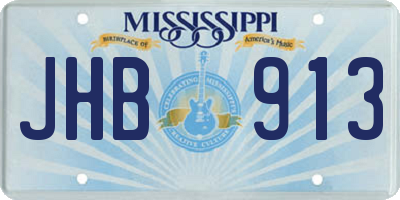 MS license plate JHB913