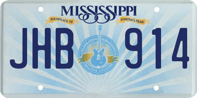 MS license plate JHB914