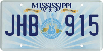MS license plate JHB915