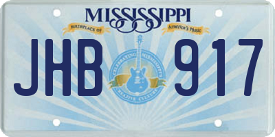 MS license plate JHB917