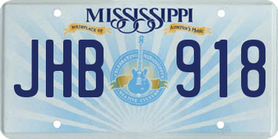 MS license plate JHB918