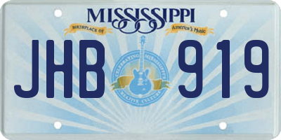 MS license plate JHB919