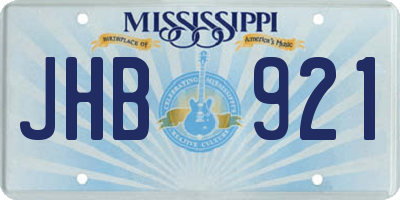 MS license plate JHB921