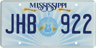 MS license plate JHB922