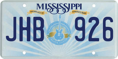 MS license plate JHB926