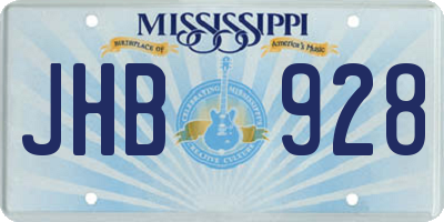 MS license plate JHB928