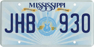 MS license plate JHB930