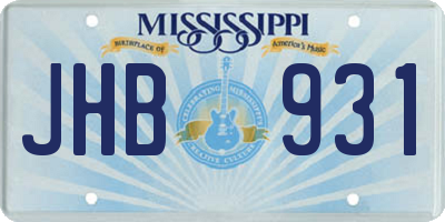 MS license plate JHB931