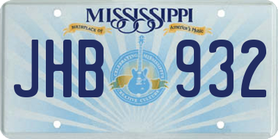 MS license plate JHB932