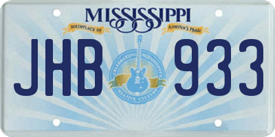 MS license plate JHB933