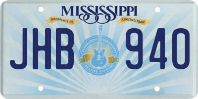 MS license plate JHB940