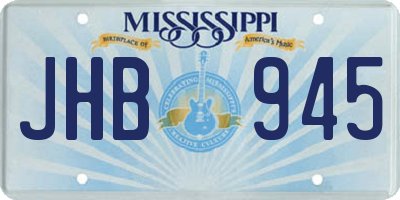 MS license plate JHB945