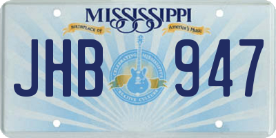 MS license plate JHB947