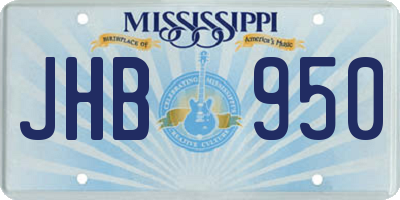 MS license plate JHB950