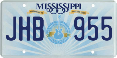 MS license plate JHB955