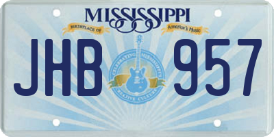 MS license plate JHB957