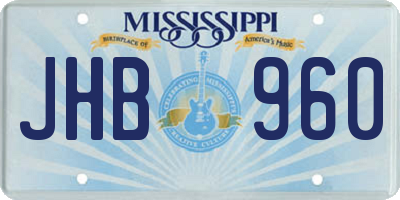 MS license plate JHB960