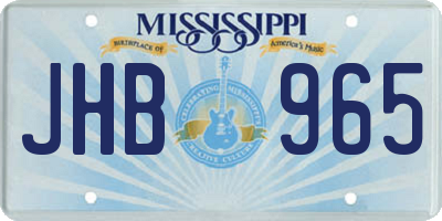 MS license plate JHB965