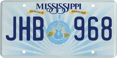 MS license plate JHB968