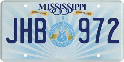 MS license plate JHB972