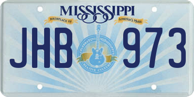 MS license plate JHB973