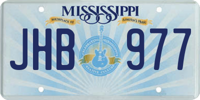 MS license plate JHB977