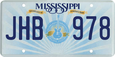 MS license plate JHB978
