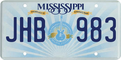 MS license plate JHB983