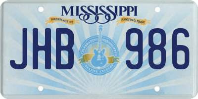 MS license plate JHB986