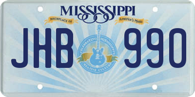 MS license plate JHB990
