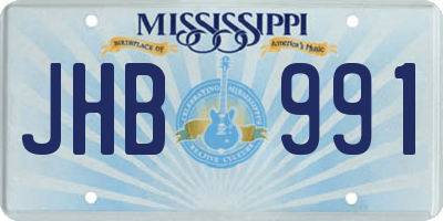 MS license plate JHB991