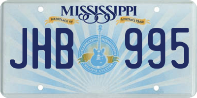 MS license plate JHB995