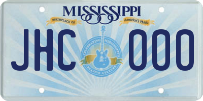 MS license plate JHC000