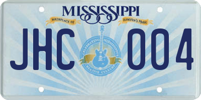 MS license plate JHC004