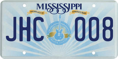MS license plate JHC008