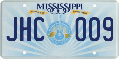 MS license plate JHC009