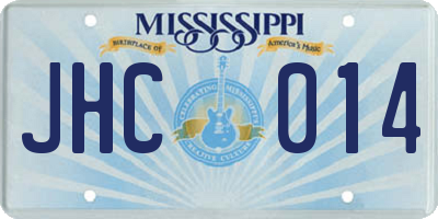 MS license plate JHC014
