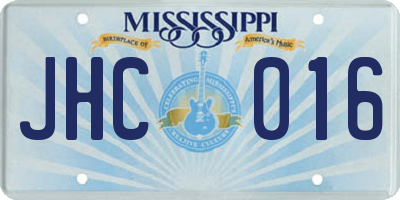 MS license plate JHC016