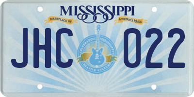 MS license plate JHC022